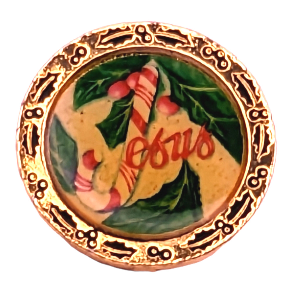 Jesus Religious Christmas Vintage Hat Lapel Pin Brooch